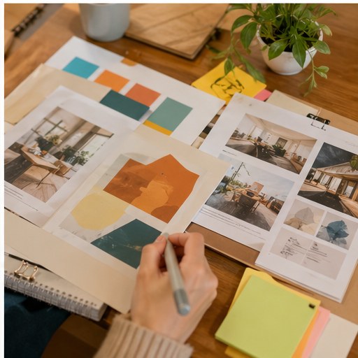 チラシ制作の作業風景