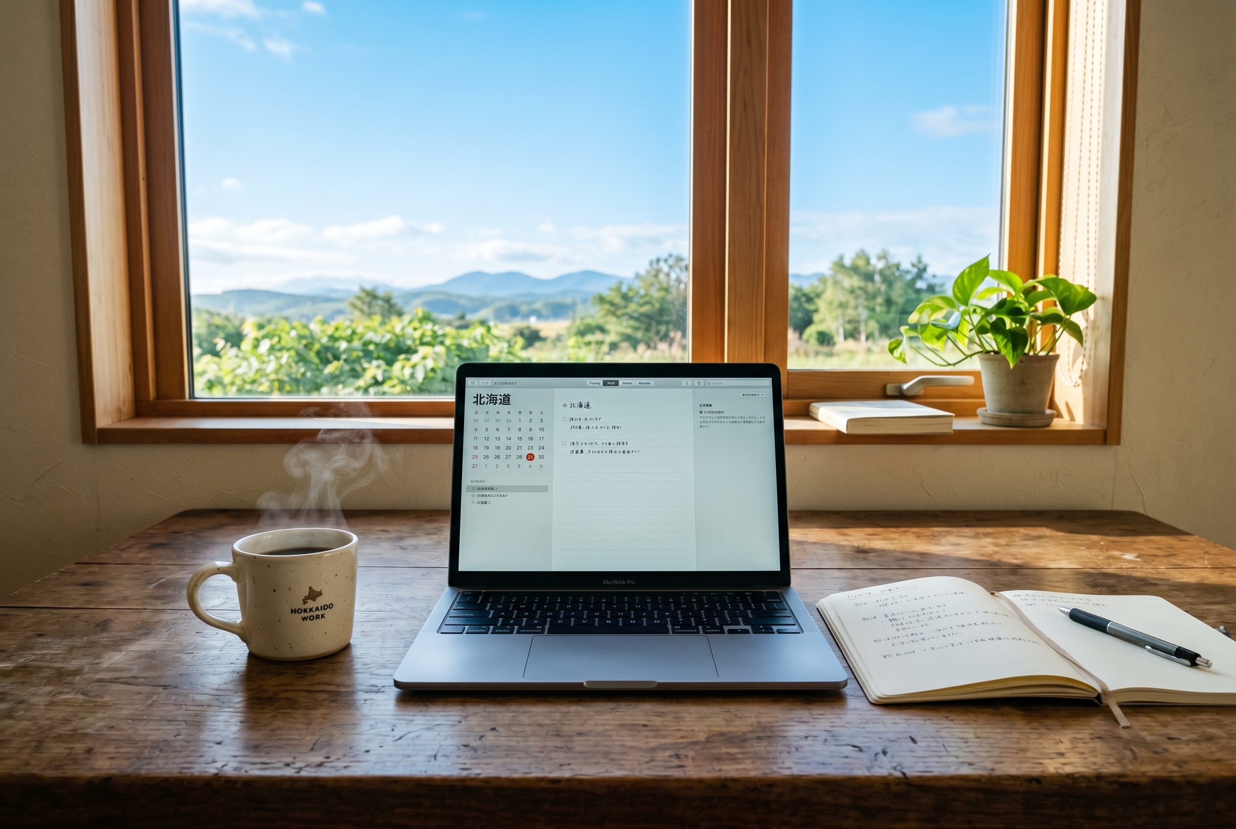 AIアシスタントとデザインツールを並べた作業画面